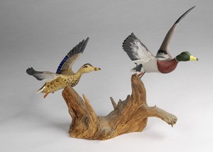 Mallard (pair), carved by Russell Pratt Burr, ca. 1930-1955.