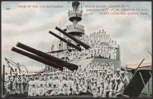 "Crew of the U.S. Battleship Rhode Island." From Thomas Crane Public Library
