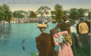 Watching the rope pull, Massachusetts Agricultural College