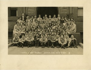 Portrait of class of 1927 on Smock Day from MassArt Campus Life collection.