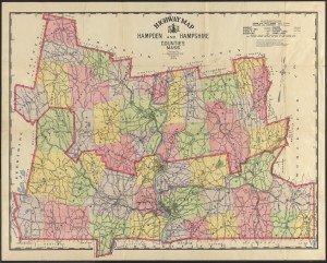 Highway map, Hampden and Hampshire counties, Mass. from the Wilbraham Library Maps Collection