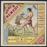 Trade card for Hunt's Remedy, the great kidney & liver medicine