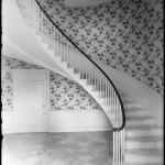 Waltham, interior detail, stairway, Governor Gore Mansion, 1799