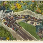 Bird's-eye view, hairpin turn on the Mohawk Trail, North Adams, Mass.
